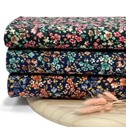 Preview: RESTSTÜCK 1,40m !!! - Viskose - Granny Flowers - red