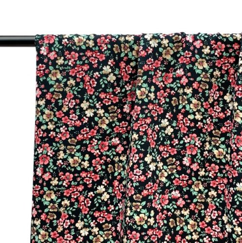 Preview: RESTSTÜCK 1,40m !!! - Viskose - Granny Flowers - red