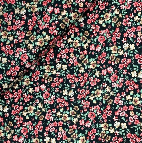 Preview: RESTSTÜCK 1,40m !!! - Viskose - Granny Flowers - red