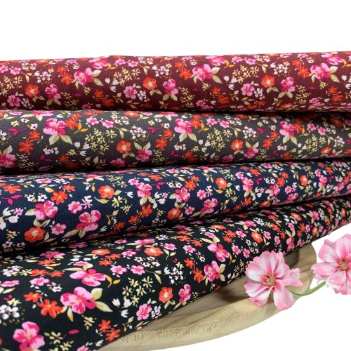 Preview: RESTSTÜCK 1,0m !!! - Viskose - Flower Indre - marine