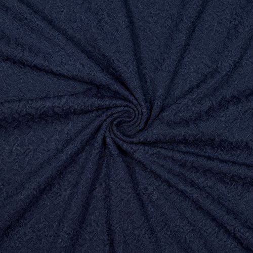 Preview: RESTSTÜCK 1,10m !!! - Viskose Jacquard Jersey - Rhombus - marine