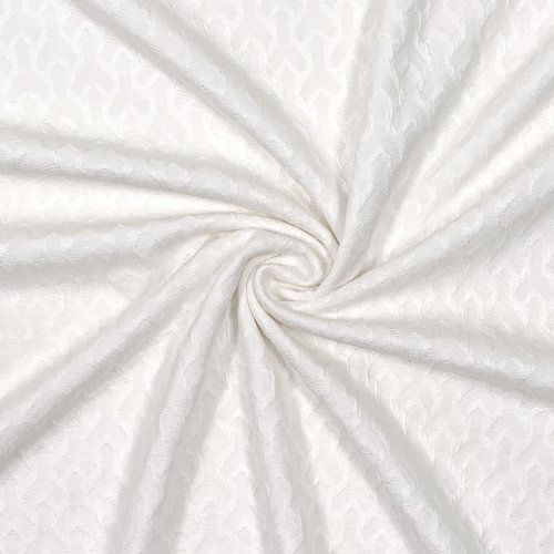 Preview: RESTSTÜCK 1,00m !!! - Viskose Jacquard Jersey - Rhombus - naturweiß