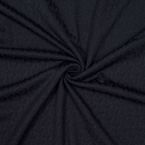Preview: RESTSTÜCK 0,70m !!! - Viskose Jacquard Jersey - Rhombus - schwarz