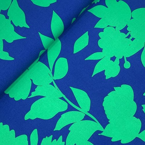 Preview: RESTSTÜCK 1,70cm !!! - Viskose - Kalea Flower - blue/green