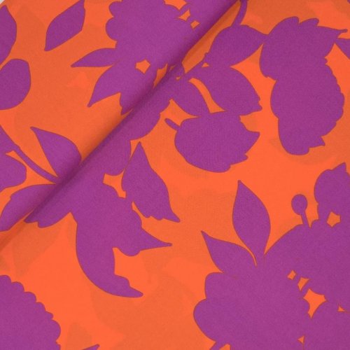 RESTSTÜCK 60cm !!! - Viskose - Kalea Flower - violet/orange