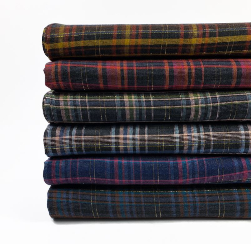 Preview: Viskose - Check Lurex - old rose/dusty blue