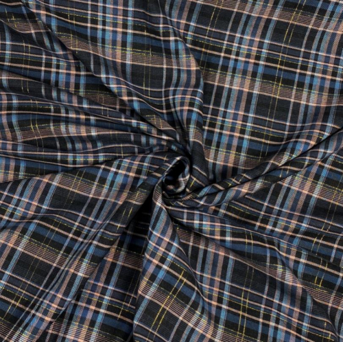 Preview: Viskose - Check Lurex - old rose/dusty blue