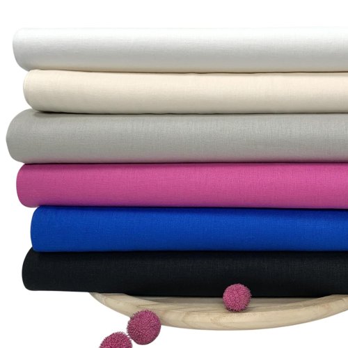 Preview: RESTSTÜCK 0,50m !!! - Leinen Viskose - Marciano - uni - black