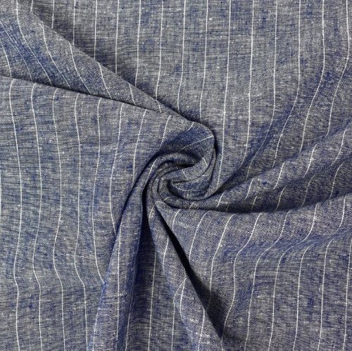 B-WARE !!! - RESTSTÜCK 1,80m !!! - Viskose Leinen - Streifen - jeans