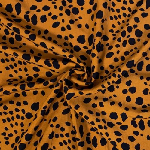 Preview: RESTSTÜCK 2,0m !!! - Viskose - Leopard Spots - ocker