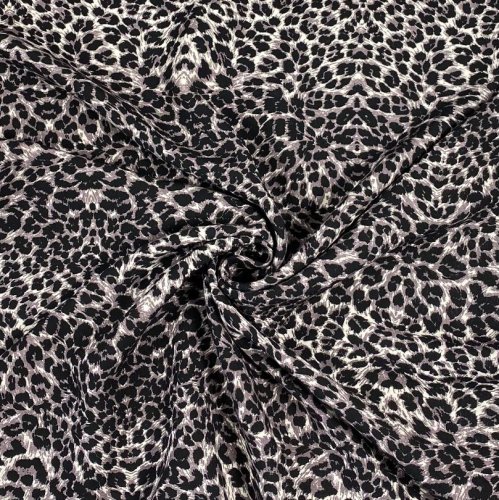 Viskose - Leopard - grau schwarz