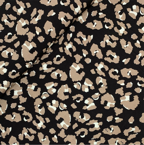Preview: RESTSTÜCK 1,40m !!! - Viskose - Leoprint - black