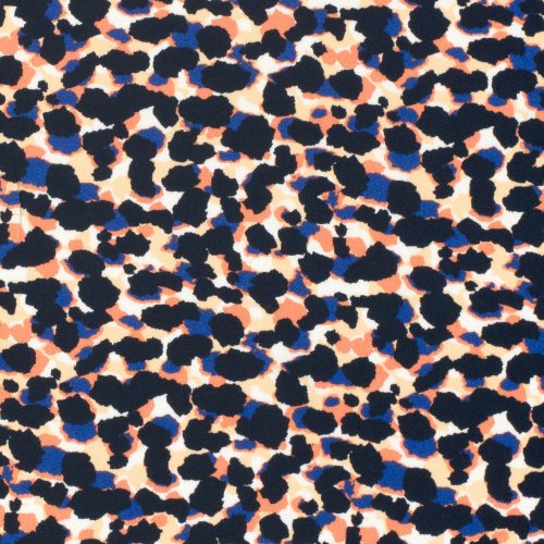 Viskosesatin - matt - Lima - blue navy/ coral