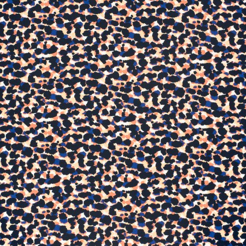 Viskosesatin - matt - Lima - blue navy/ coral