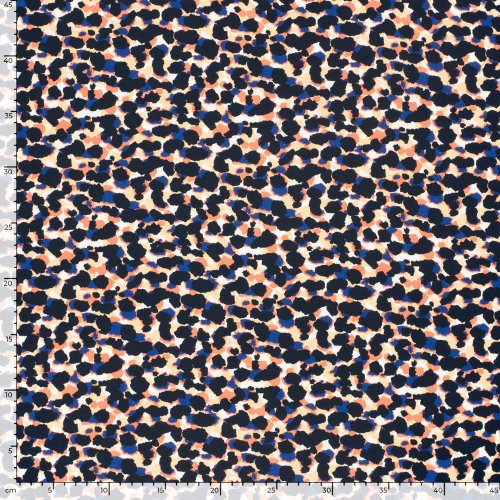 Viskosesatin - matt - Lima - blue navy/ coral