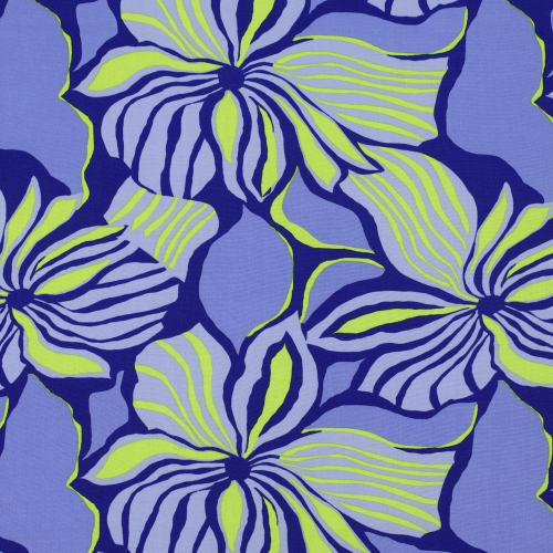 Preview: RESTSTÜCK 1,00m !!! - Viskose mit LENZING™ ECOVERO™ Fasern - Marit Flowers - cobalt