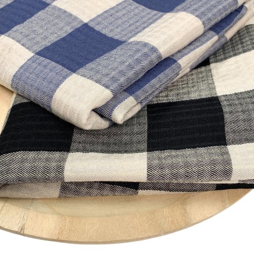 Viskose Mix - kariert - Jiska - sand/black
