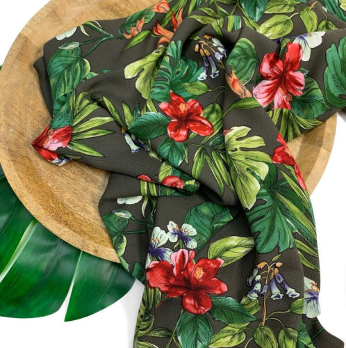 RESTSTÜCK 2,20m !!! - Viskose - Monstera - khaki