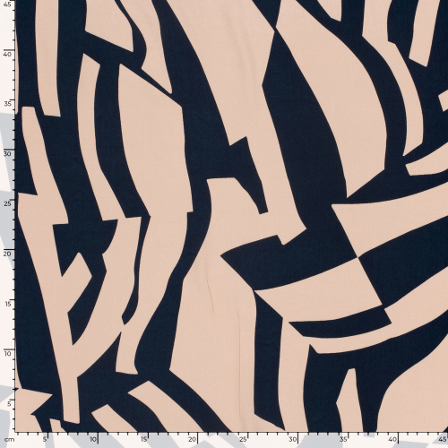 RESTSTÜCK 1,70m !!! - Viskose - Outline - nude/navy