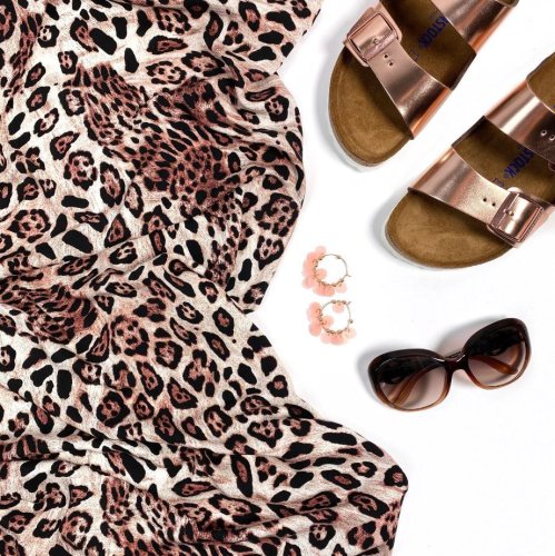 Preview: RESTSTÜCK 0,80m !!! - Viskose - Panther - camel