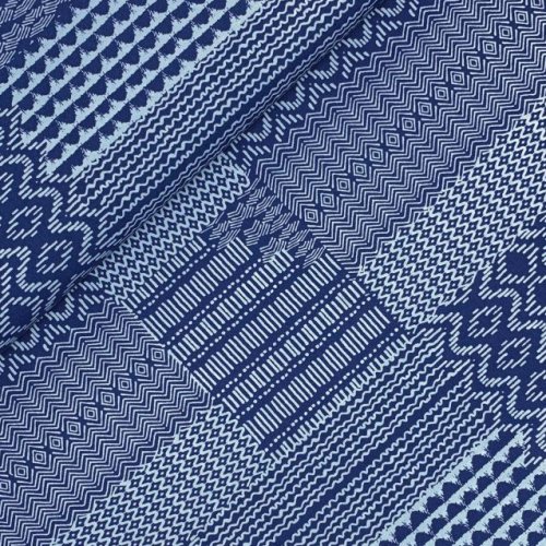 Viskose - Patchwork Rhombus - blue
