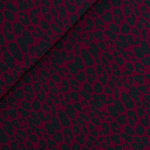 Preview: RESTSTÜCK 0,60m !!! - Viskose - Pauline - Leoprint - bordeaux - Swafing