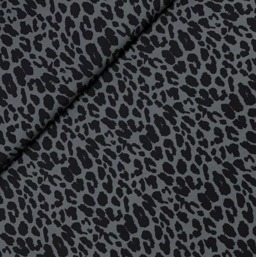 Preview: RESTSTÜCK 0,90m !!! - Viskose - Pauline - Leoprint - dunkelgrau - Swafing
