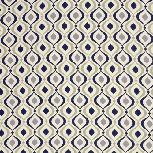 Viskose Popeline - Bruna - blue/ecru