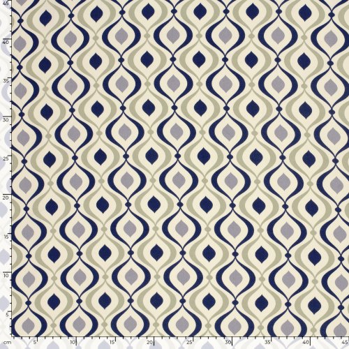 Viskose Popeline - Bruna - blue/ecru