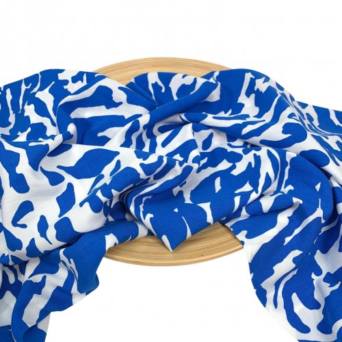 Viskose Popeline - Camouflage - königsblau