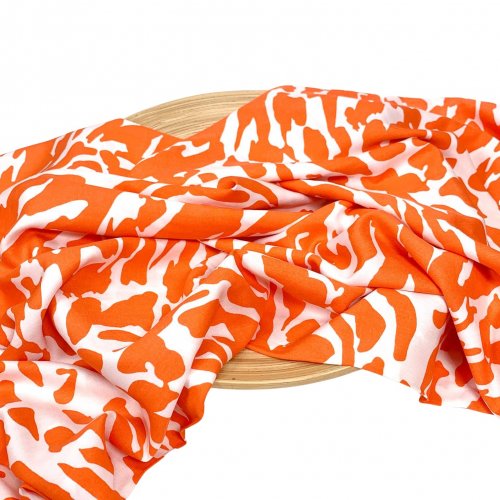 Viskose Popeline - Camouflage - orange