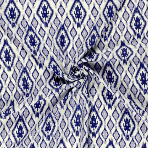 Viskose Popeline - Edla - blue/ecru