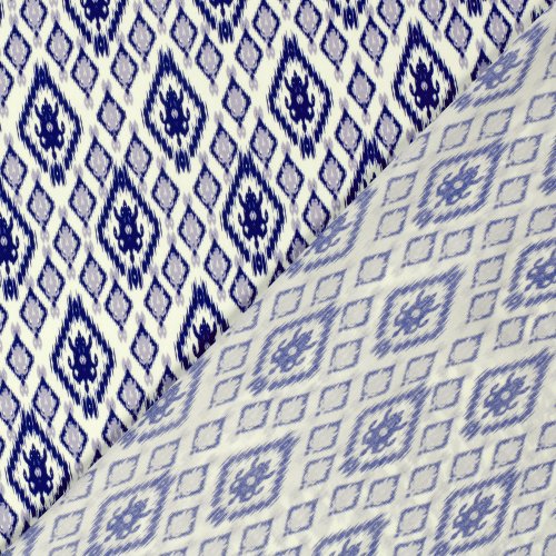 Viskose Popeline - Edla - blue/ecru