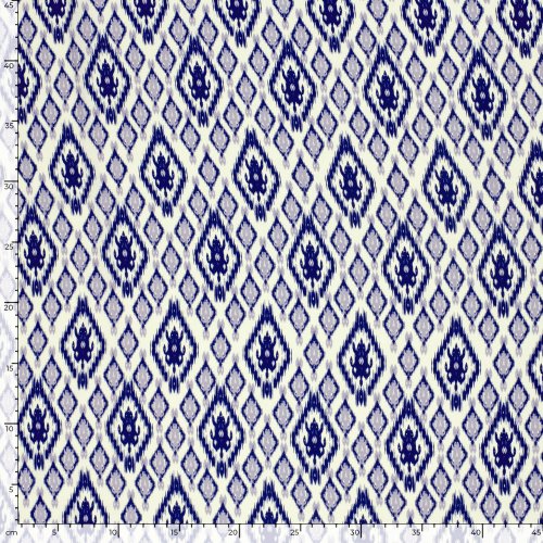 Viskose Popeline - Edla - blue/ecru