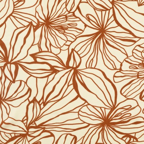 Viskose Popeline - Elise Flowers - ecru/braun