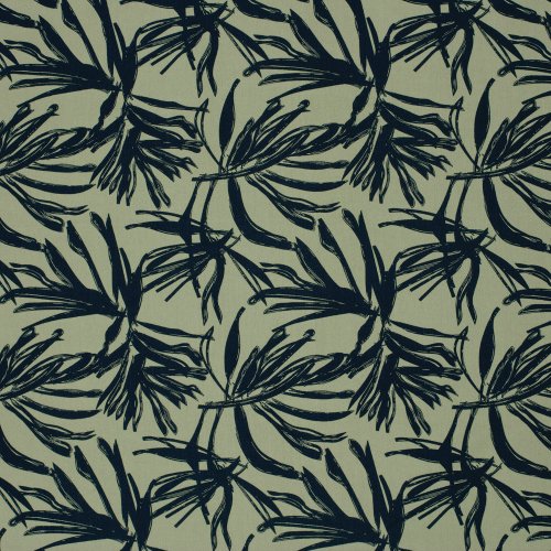 Viskose Popeline - Erma - khaki/navy