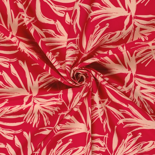 Viskose Popeline - Erma - rot/rosa