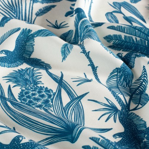 Viskose Popeline - Henni - blue/offwhite