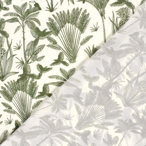 Viskose Popeline - Henni - khaki/offwhite