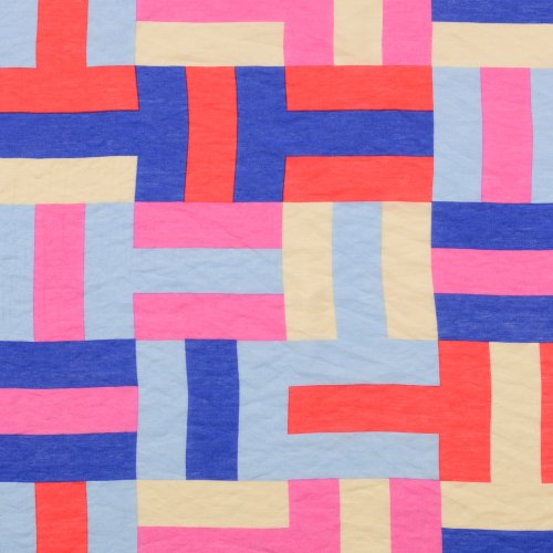 Viskose Popeline - Jamiro - blau/pink