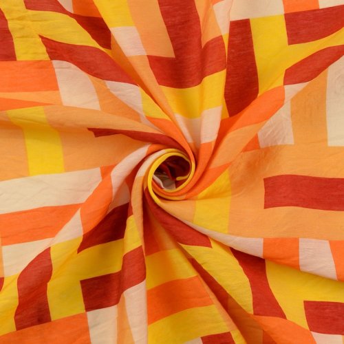 Viskose Popeline - Jamiro - rot/orange
