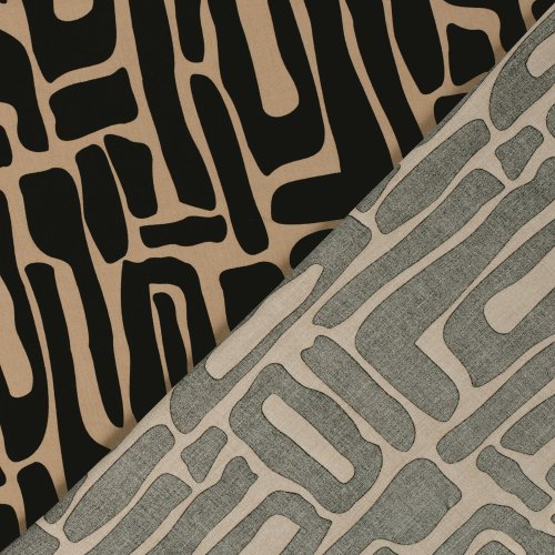 Preview: RESTSTÜCK 2,20m !!! - Viskose Popeline - Karsta - black/caramel