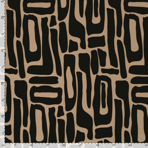 RESTSTÜCK 2,20m !!! - Viskose Popeline - Karsta - black/caramel