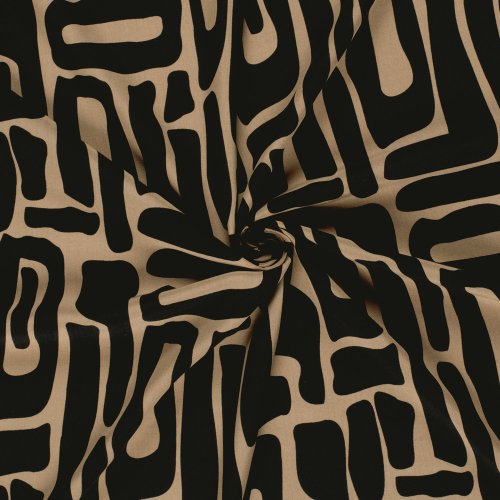 Preview: RESTSTÜCK 2,20m !!! - Viskose Popeline - Karsta - black/caramel