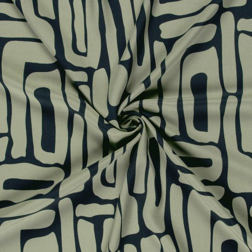 Viskose Popeline - Karsta - navy/mint