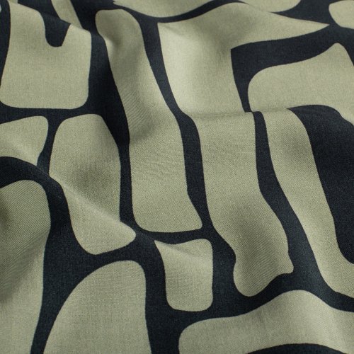 Viskose Popeline - Karsta - navy/mint