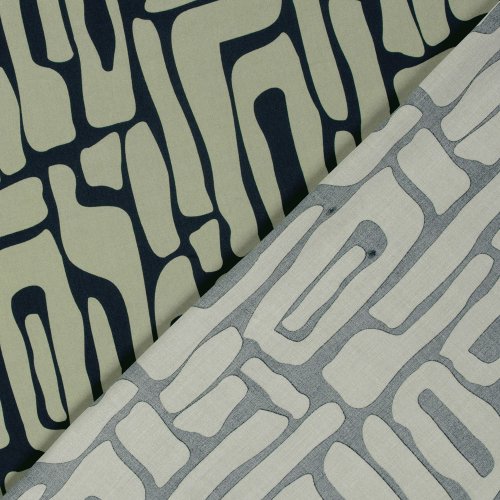 Viskose Popeline - Karsta - navy/mint