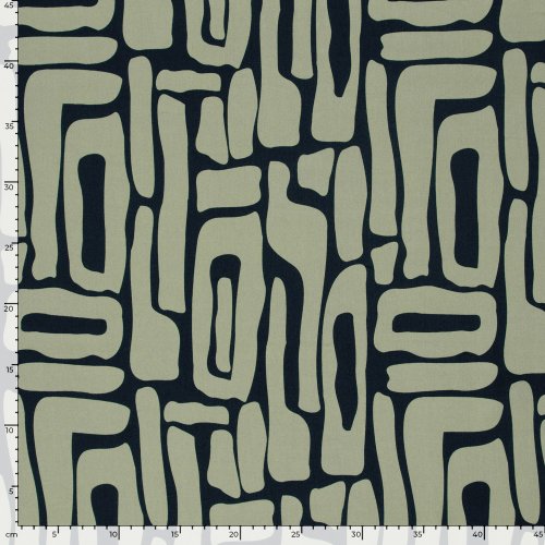 Viskose Popeline - Karsta - navy/mint