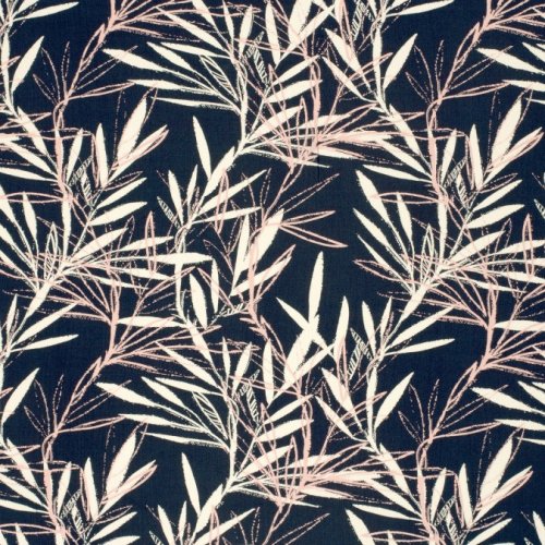 Viskose Popeline - Ola - navy/rose/white