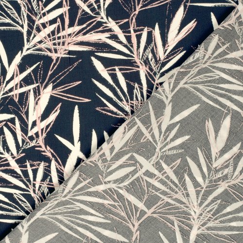 Viskose Popeline - Ola - navy/rose/white